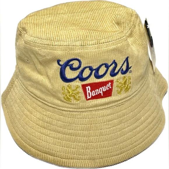 Coors Banquet Tan Bucket Hat NEW Mad Engine Coors Banquet Beer Tan Corduroy Bucket Hat  main image 2